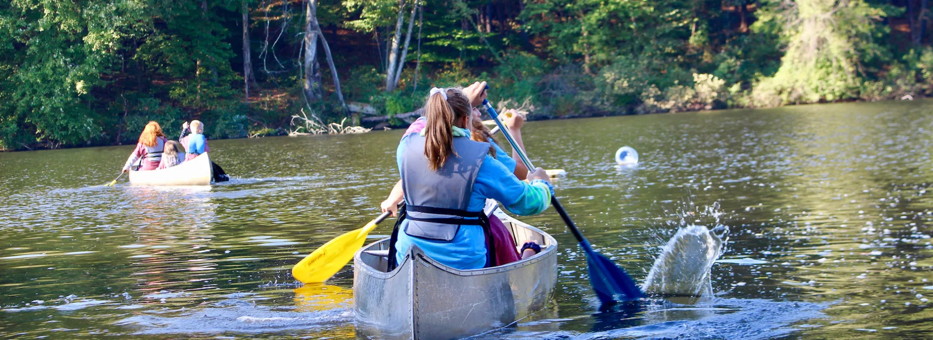 girls on lake